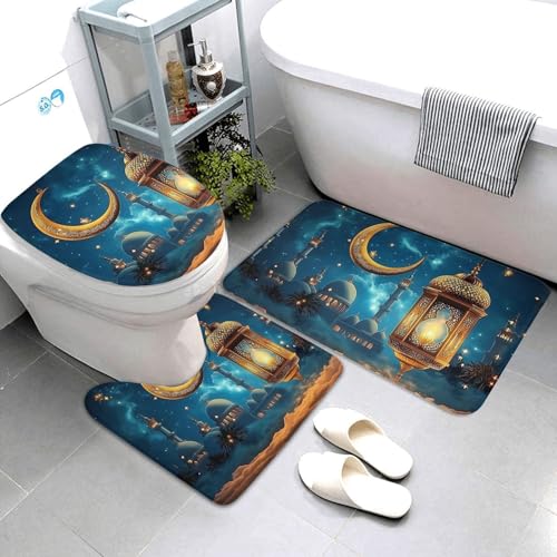 Alfombrilla de baño de microfibra antideslizante y lavable diseño Lanterns 4