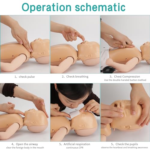 Image of CPR Manikin - Professional Baby CPR Manikin for First Aid Training Patient Education Teaching CPR Simulator Training Model Kit