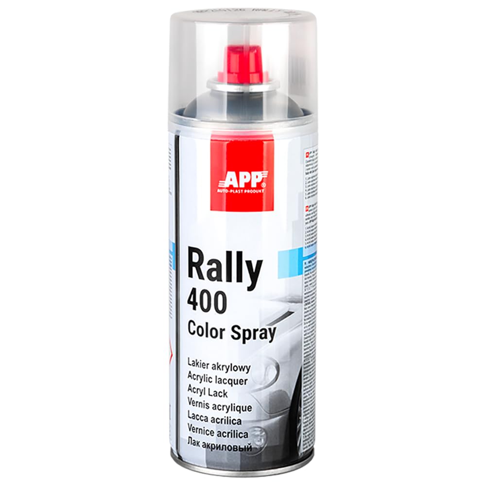 APP Rally 400 Color Spray - Bomboletta spray trasparente lucido | Vernice trasparente lucida | Vernice spray per carrozzeria e altre superfici, ad alta copertura | 400 ml