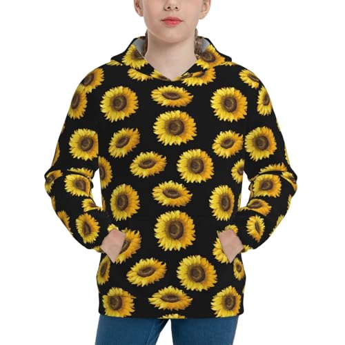 Sunflower Kids Pullover Hoodies Boys Sweatshirts Girls Athletic Clothes with Pocket