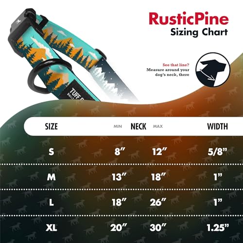 Image of Tuff Pupper Premium Adjustable Dog Collar for Extra Large Boy Dogs, Stylish Pattern Collars Designed in USA, Quick Release Buckle, RusticPine Print for Male Dogs, XL (1.25 Inch Wide x 20-30 Inch Neck)
