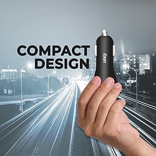 Image of Foxin Fcc-002 Dual Port USB for Car Charger, Charging Adapter, Black