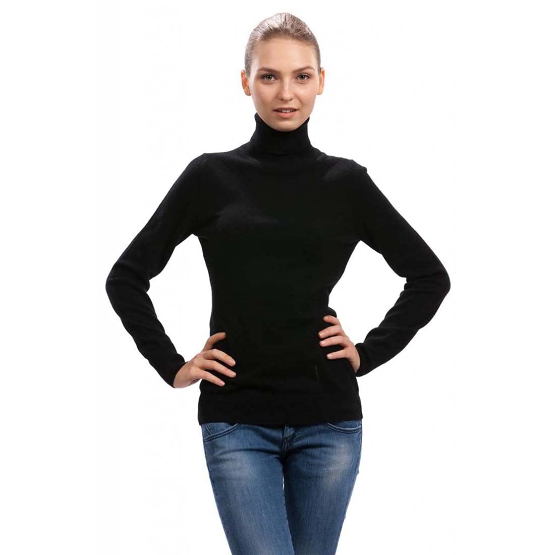 Citizen CashmereWomen Turtleneck Sweater - 100% Cashmere Long Sleeve Timeless