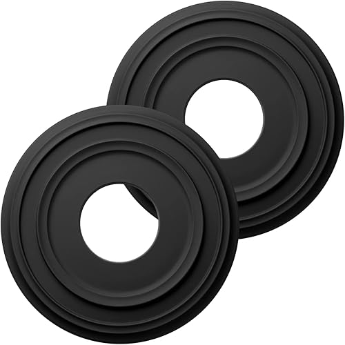 EIFHYT Medallones de techo de poliuretano negro mate para lámparas y ventiladores de techo, 12-14 pulgadas de diámetro x 4 pulgadas de diámetro x 1