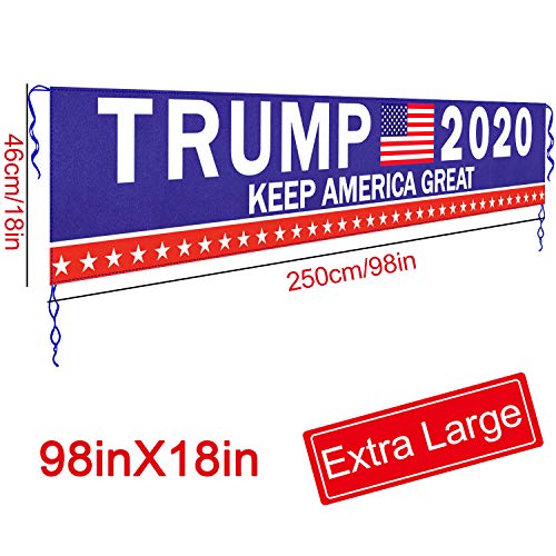 Large Trump 2020 Keep America Great Banner Outdoor Decorations - Donald Trump for President 2020 Banner Sign - Yard, Advertising, Outdoor & Indoor Hanging Decor