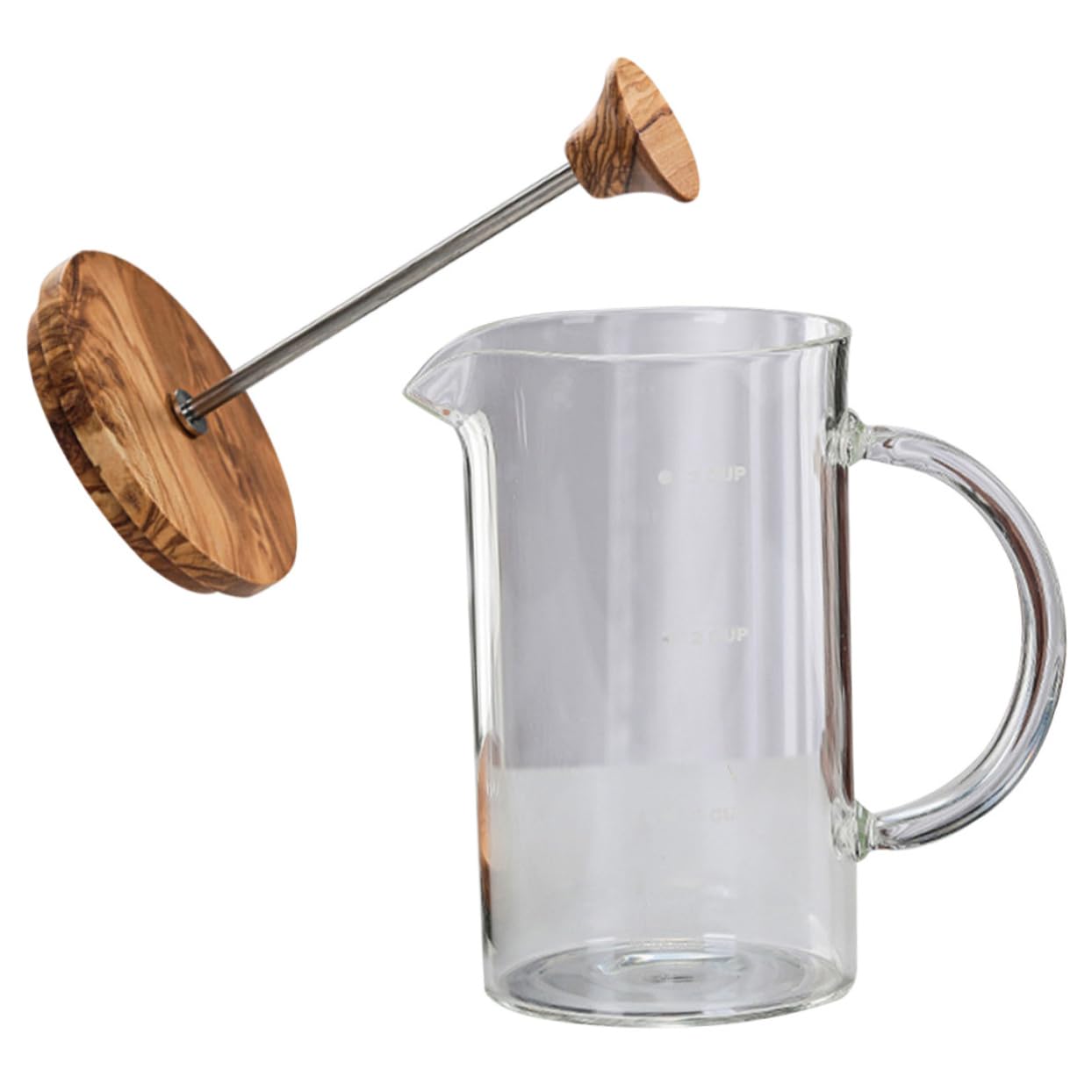 HAKIDZEL Creative Manual Coffee Press Kettle Borosilicate Glass Coffee Maker with Lid Easy Clean Reusable for Home Office Restaurant Use