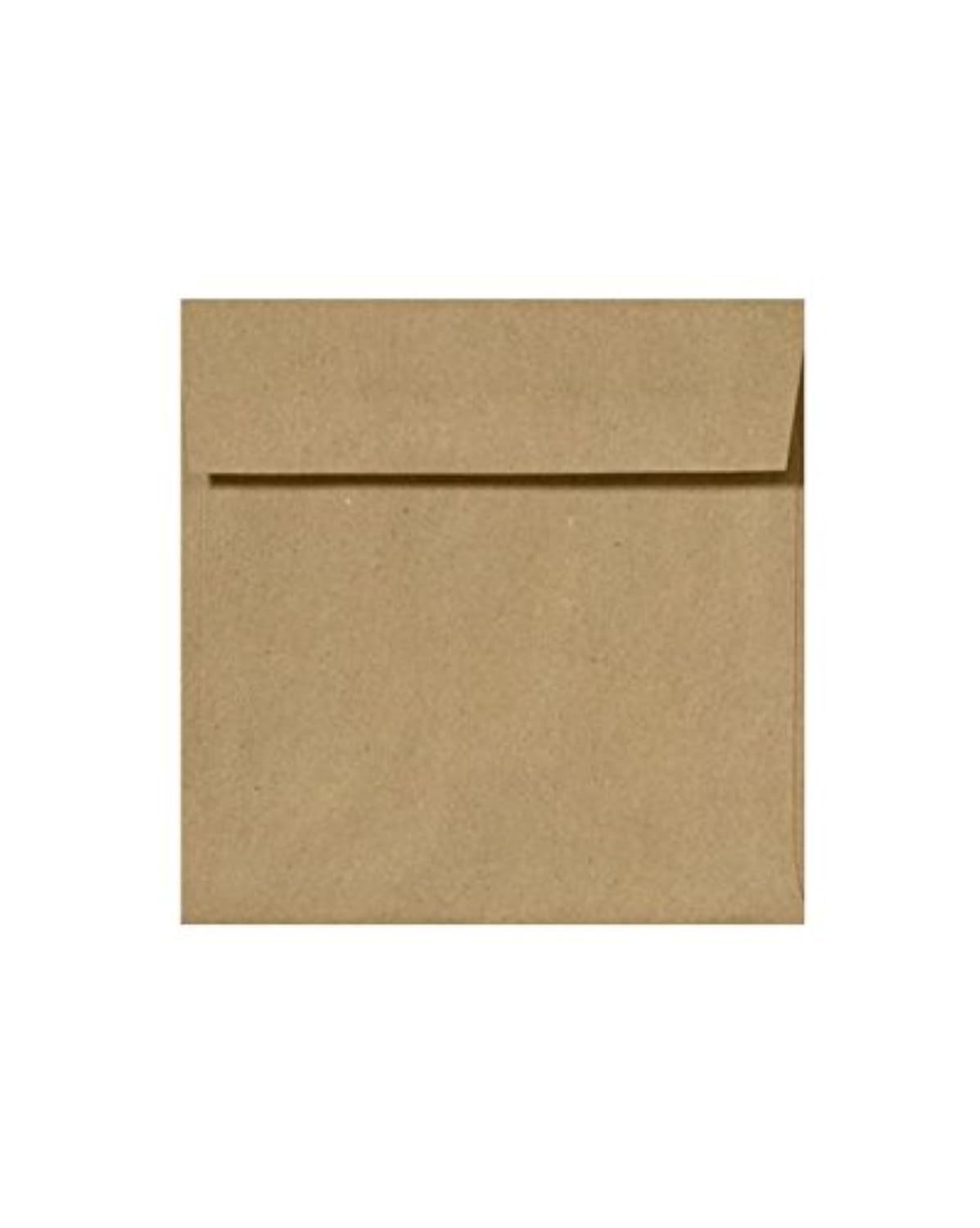 LUXPaper Square Invitation Envelopes | Peel & Press | 5" x 5" | Grocery Bag Brown | 70lb. Text | 50 Qty