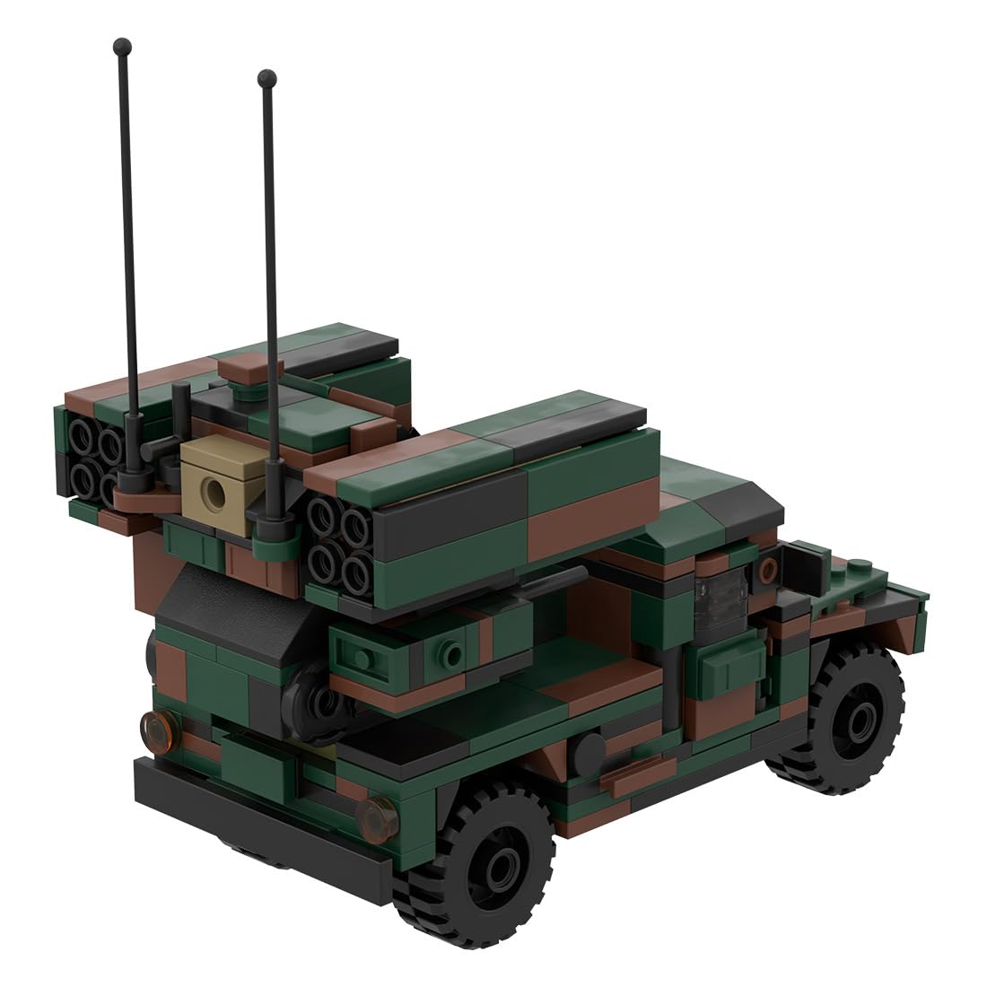 Juego de construcción de bloques de construcción militares, camuflaje vehículo de cohete con 4 minifiguras, vehículo militar, modelo de tanque blindado del ejército, juguete para adultos