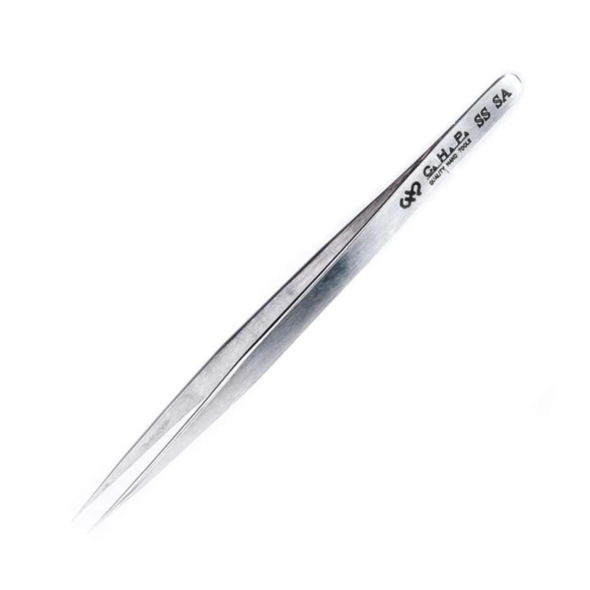 Hakko CHP SS-SA - Pinzette di precisione in acciaio inox, punta molto fine, denti affusolati, lunghezza 15,5 cm