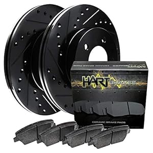 Hart Brakes Front Brakes and Rotors Kit |Front Brake Pads| Brake Rotors and Pads| Ceramic Brake Pads and Rotors |fits 2015-2017 Honda Odyssey, 2019-2021 Honda Passport