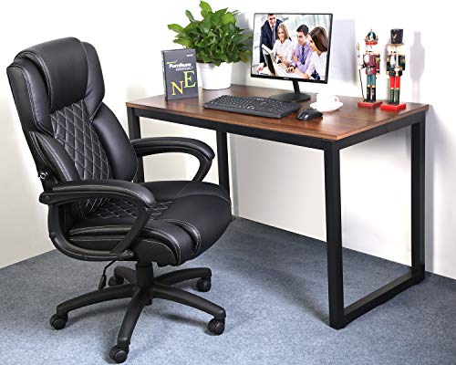 Bowthy Executive Massage Office Chair With Heated,45°Reclining Ergonomic Office Chair With Footrest,High Back Computer Desk Chair With Wheels,Diamond-Stitched Cushion Leather Office Chair (Grey #TOP3