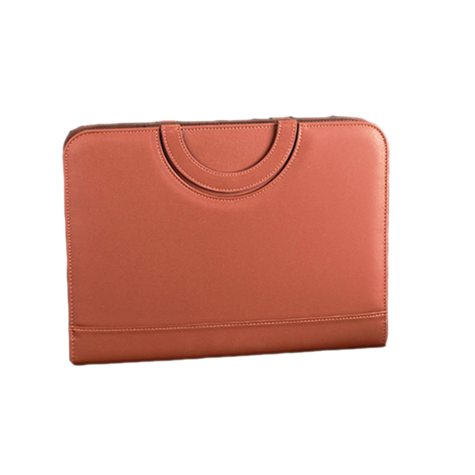 Angoily Porte Document Marron en Cuir Pu avec Classeur à 3 Anneaux, Calculatrice Intégrée et Pochette Extérieure, pour Bureau Professionnel et Organisation de Documents