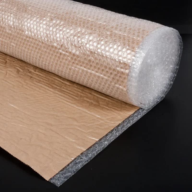 HELGUEFER - Papel Burbuja con Kraft para Embalar | Rollo Burbujas Embalaje 120 cm x 75 m | Plastico Burbujas Polietileno con Papel Kraft Protector | Ideal Mudanzas, Envíos y Almacenaje