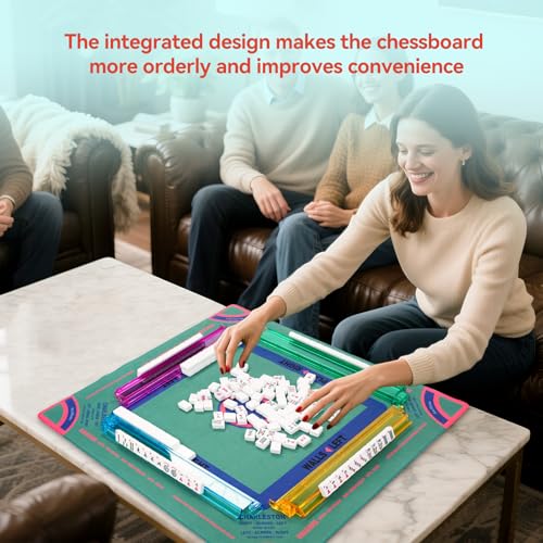 Mahjong con soportes y bolsa multiusos acrílica miniatura 6