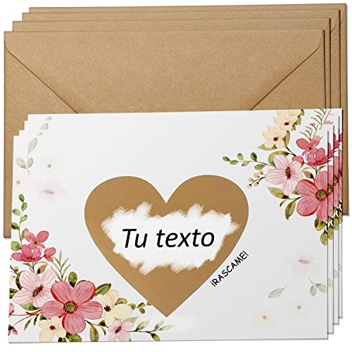 Cheerset Rascas personalizables para escribir su mensaje sorpresa⎪ quieres ser mi padrino (madrina), vais a ser abuelos, vas a ser papa EN BLANCO. (4 Unidades)