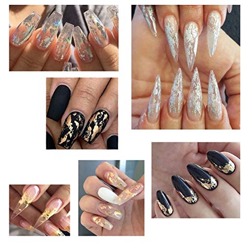 LYDBM Gold Silber rot Bunte Nail artfolie Papier unregelmäßige Aluminium Nagel Aufkleber maniküre Glitter Gel polnische… – Bild 5