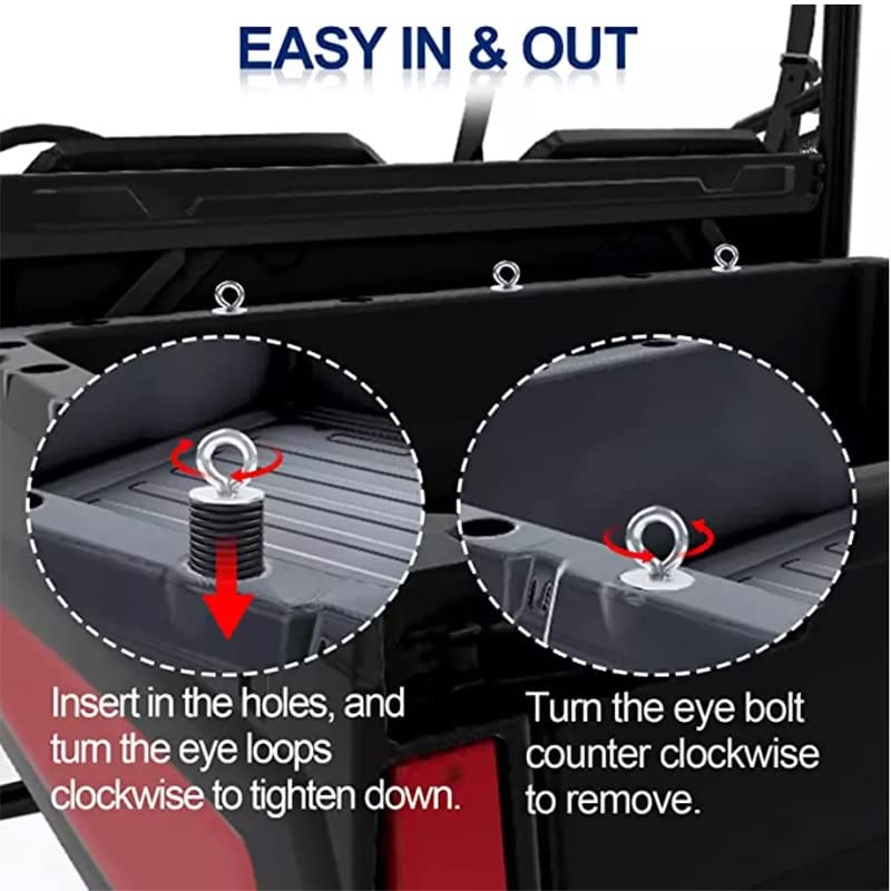 Motobiker Lock & Ride ATV Tie Down Anchors for Sportsman, RZR and Ace - Set of 4 Lock and Ride Type Anchors