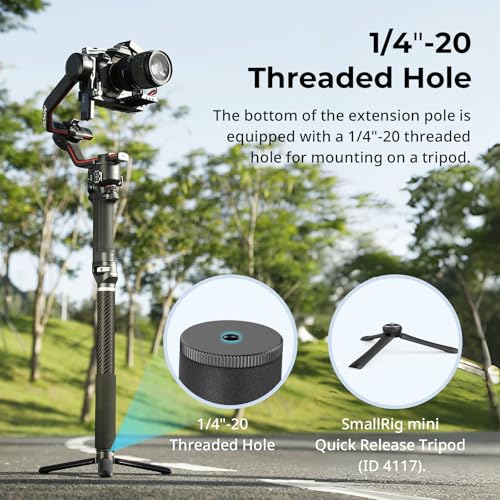 Image of SmallRig Gimbal Extension Pole, 15'' /37cm Carbon Fiber Gimbal Extension Arm