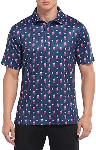 LRD Golf Shirts for Men UPF 50 Moisture Wicking Short Sleeve Polo Shirt 19th Hole - XL