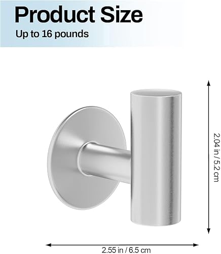 Miniatura 2 de Kruodop Ganchos adhesivos para toallas de baño, paquete de 2 soportes para toallas de montaje en pared, gancho mate para bata de pared, gancho de