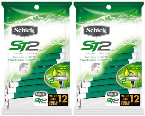 Schick ST2 for Men Sensitive Skin Disposable Razor - 12 ct - 2 pk