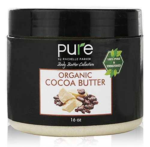 PURE Organic Cocoa Butter 16 oz, Raw Unrefined Grade A Cacao Body Butter - Moisturizer, Skin Healing, Soap Making, Lotion, Shampoo, Lip Balm & Hand Cream, 1 lb.