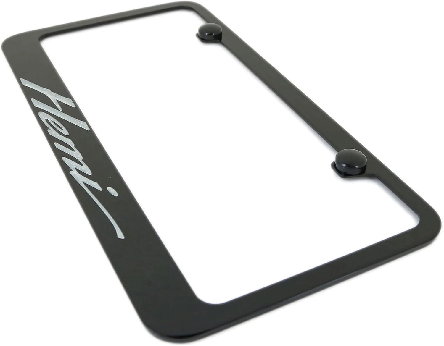 Script License Plate Frame for Chrysler Hemi (Black)