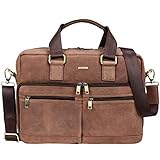 'Vito' Vintage Businesstasche Leder Herren Damen | Ideal als 15,6 Zoll Laptoptasche Leder - separates, gepolstertes und gesichertes 14 Zoll Notebookfach | kariertes Innenfutter für tollen Retro Eindruck