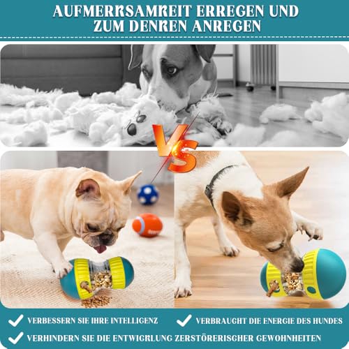 Rolling Feeder Hundespielzeug, Langlebig Hundespielzeug Intelligenz, Intelligenzspielzeug für Hunde, Slow Food Snackball Hund Zur Verbesserung der Verdauung Für Hunde Aller Größen Geeignet (Grün)