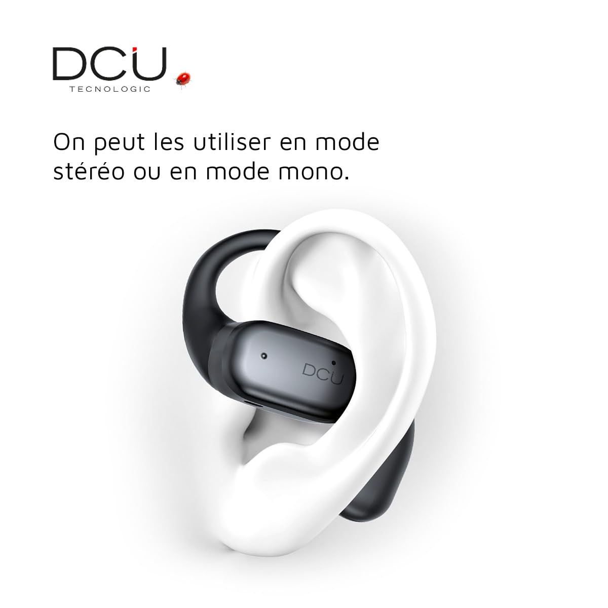 DCU TECNOLOGIC - Ecouteurs sans Fil OWS avec Technologie de Conduction aérienne - Résistant à la Transpiration