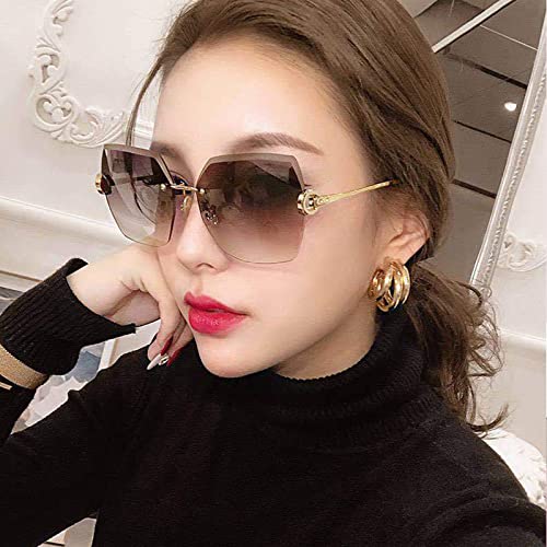 MYSNKU Womens Fashion Frameless Large Sunglasses Popular UV Protection Sunshade Sunglasses Ladies Square Eyewear3