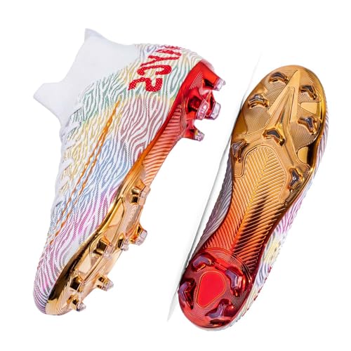 Consejos y reviews para comprar Botas futbol americano favoritos de las personas. 33 MEBAMY Botas de fútbol Americano para Hombre, Zapatos de fútbol Sala, Tenis AG Competición para Exteriores y Interiores Blanco