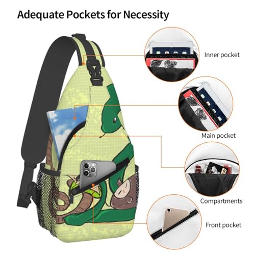 Mochila cruzada unisex con estampado colorido para viaje miniatura 4