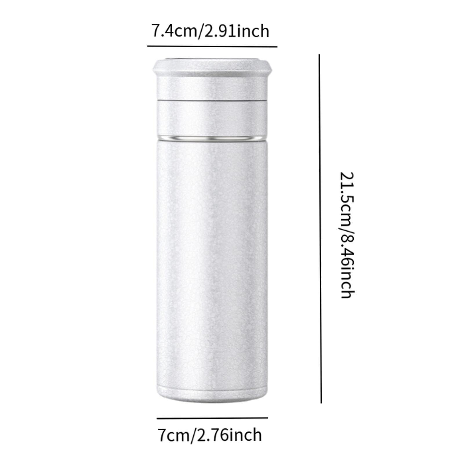 Botella Infusora de Té, Botella de Té de 500 Ml, Taza de Té de Acero Inoxidable Y, Vaso de Té con para La Oficina, Uso Diario Y Pesc, Grieta de Hielo Plateada, tal como se describe