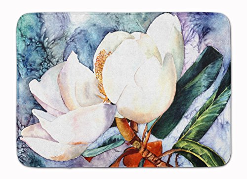 Caroline's Treasures 8701RUG Magnolia Machine Washable Memory Foam Mat, Bathroom Rug, Non-Slip Bath Mat, Durable Thick Washable Rugs for Kitchen, Bathroom Quick Dry, Decorative Artwork,