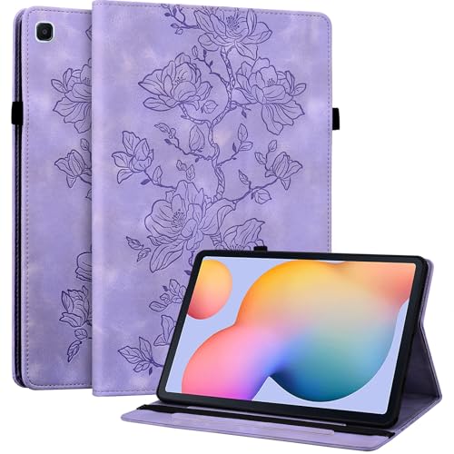YHDXUYS Case for Samsung Galaxy Tab S6 Lite 10.4 Inch 2024/2022/2020, Slim PU Leather Folio Cover with Multi-Angle Stand and Pen Holder, Purple by YHDXUYS - Used condition - US$16.22