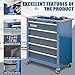 LARBANKE 5-Drawer Rolling Tool Chest with Stainless CounterTop,Tool Chest with Keyed Locking System, with Wheels and Foot Pads,Rolling Tool Cabinet with Drawer Liners,Unique Link Buckle for Connecting