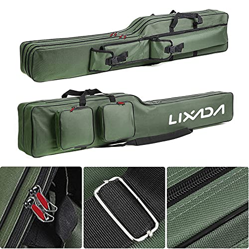 Lixada Angeltasche, 100 cm/130 cm/150 cm, tragbar, faltbar, Rod Reel Bag – Bild 7