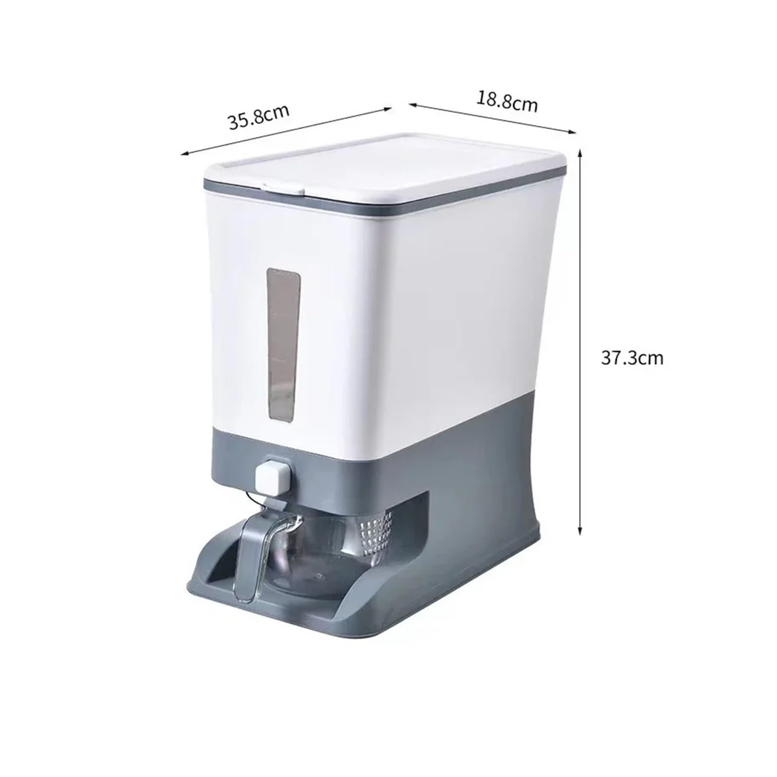 Contenitori for la conservazione dei cereali Dispenser for contenitori for con coperchio domestico for Soia Mais Per Cereali(Gray)
