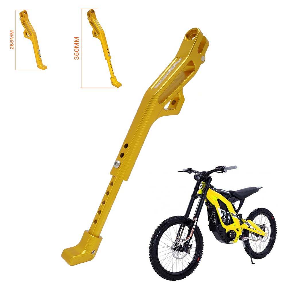 JFG RACING Sur Ron Kickstand,Motorcycle Kick Stand Side Aluminum Alloy CNC Adjustable for Surron Light Bee S/X Segway X160/X260 Talaria Sting Gold