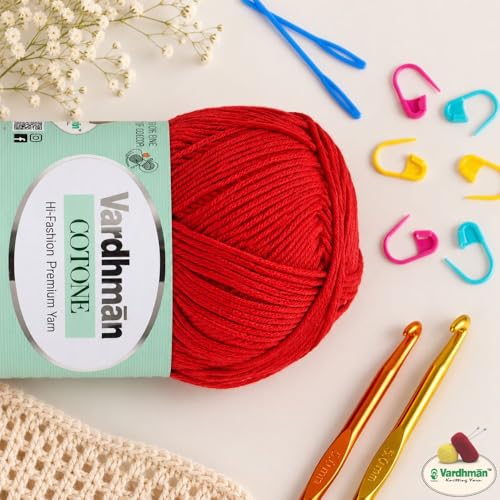 Image of Vardhman Cotone Cotton Acrylic Yarn 6 Ply Fine Weight Yarn | Pack-1