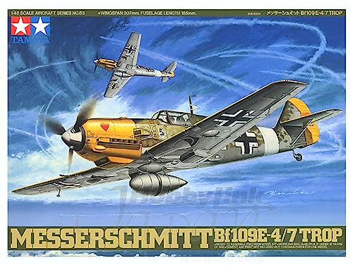 Tamiya 61063 1: 48 Wwii Model Set Messerschmitt Bf109E-4/7 Trop thumb #1
