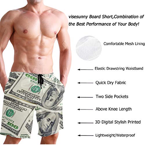 visesunny Hawaiian Men's Summer Beach Shorts Swim Trunks Sports Running Bathing Suits with Mesh Lining4