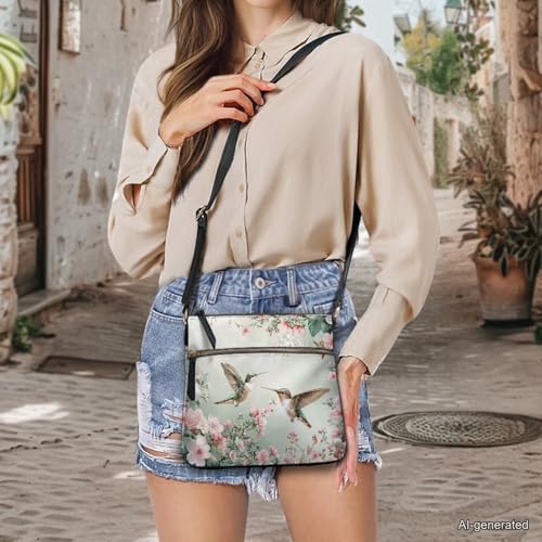 Image of Leather Women Crossbody Hobo Bag Satchel Purse Handbag with Adjustable Shoulder Strap and Zipper Pockets