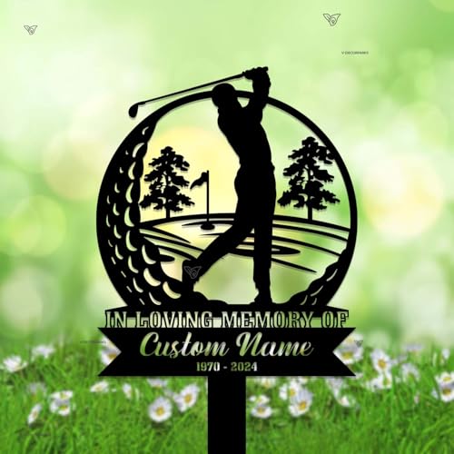 Personalized Golf Memorial Stake, Golfer Gifts, Golf Sign Golfing in