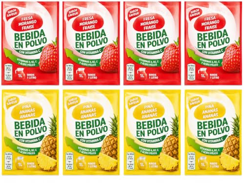 TANG 8 unidades (4 Sobres de Fresa y 4 Sobres de Piña)