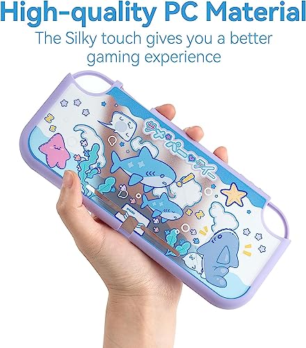 GeekShare Protective Case for Nintendo Switch Lite Cute Slim Cover Case Anti-Scratch Shock Absorption Hard Protective Shell Compatible with Nintendo Switch Lite Skin- Shark Party - Image 2