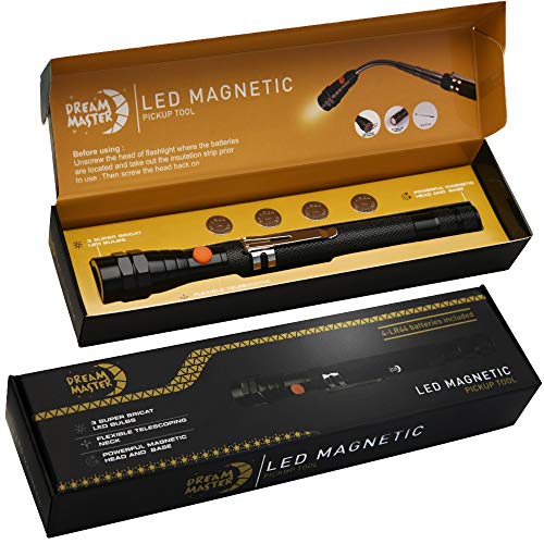 DREAM MASTER Magnet 3 LED Magnetic Pickup tool,Unique Christmas Gift for Men, DIY