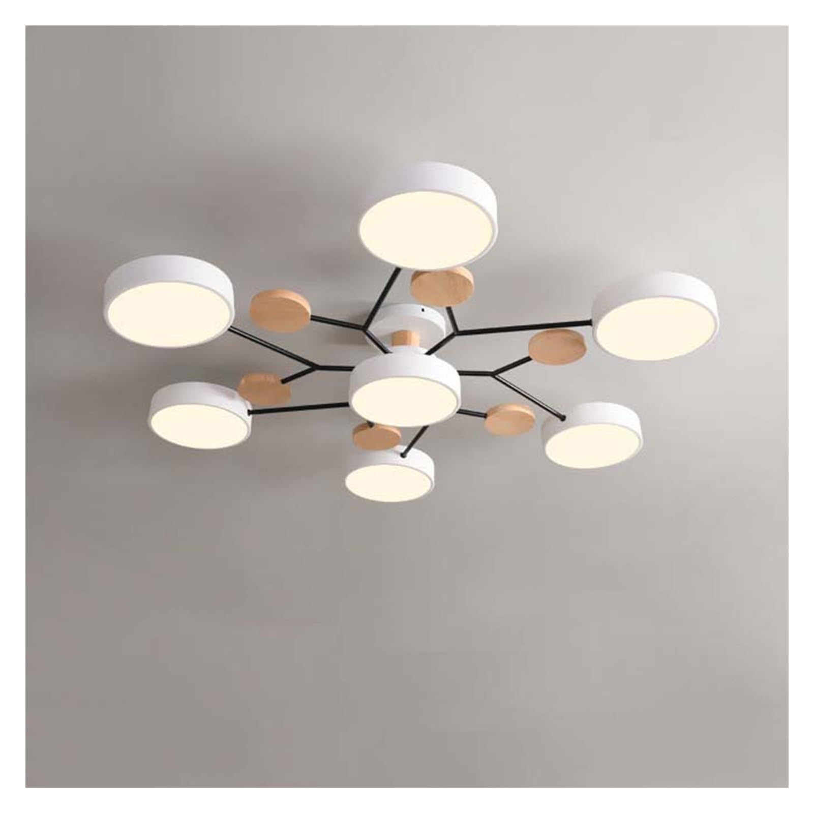LYMSXAZOU Ceiling Lighting Circular Acrylic LED Light Nordic Modern Semi Flush Mount Lamp Close To Fixtures for Living Room Dining Bedroom Hallway Kitchen(White-7 Heads,White