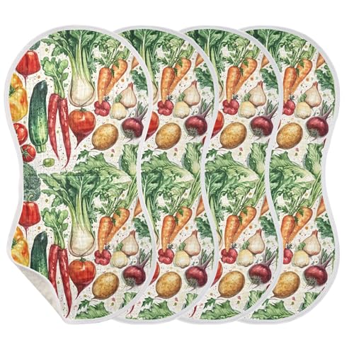 xigua Watercolor Vegetables Baby Burp Cloths for Newborn Boys and Girls 2 Pack, Soft & Absorbent Cotton Baby Burp Cloth, Baby Washcloths, Newborn Towel, Burp Rags3
